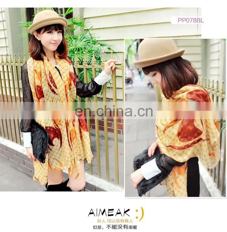 2015 Newest style fashion design long South Korea scarfs (PP078BL)