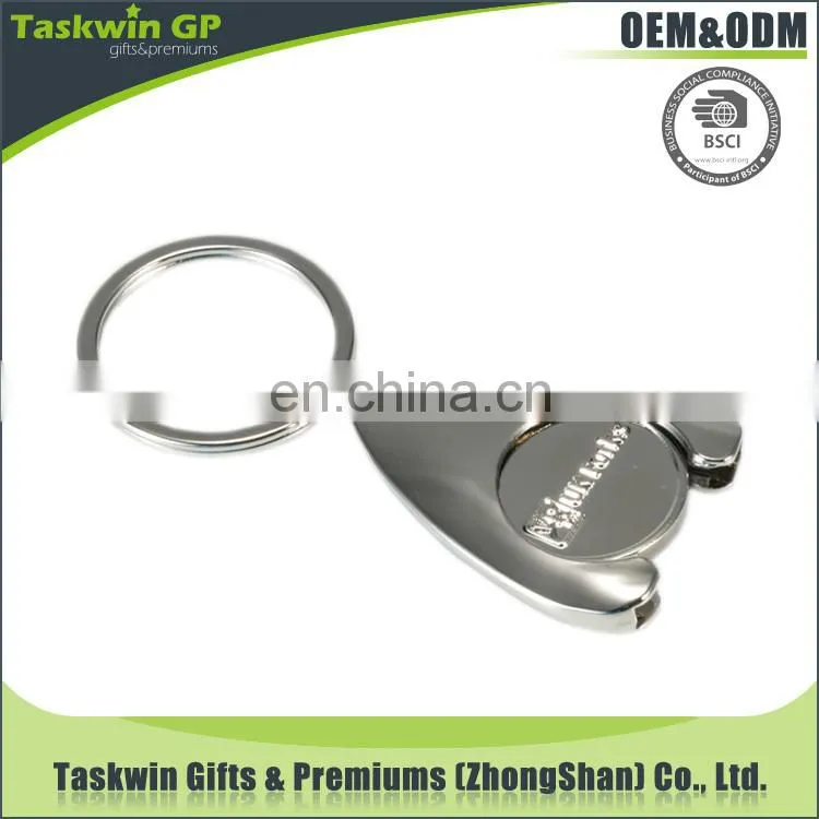 custom Water droplets shape metal shopping trolley coin keyring