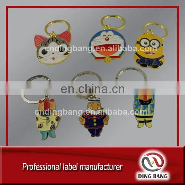 Wholesale Fast Delivery And Door To Door Service Custom Design Accepted Promotion Cheap Fashional 2D Metal Cartoon Keychain