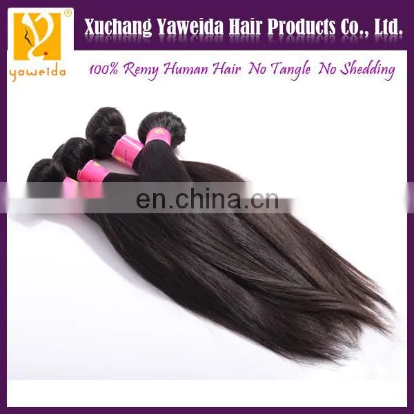 Xuchang braiding remy hair full cuticle silky straight natural color hair weaving