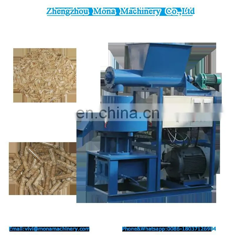 Professional wood log chips straw stalks rice husk biomass fuel pellet making machine with great price