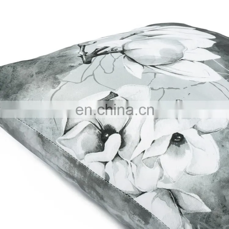 Ink painting Black and white Flowers Vintage Style 3D Flowers Decorative Accent Throw Pillow Covers
