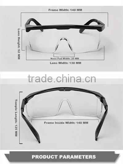 New 2016 black frame trendy glasses clear HD vision safety work glasses painting printing anti-splash goggles against radiation