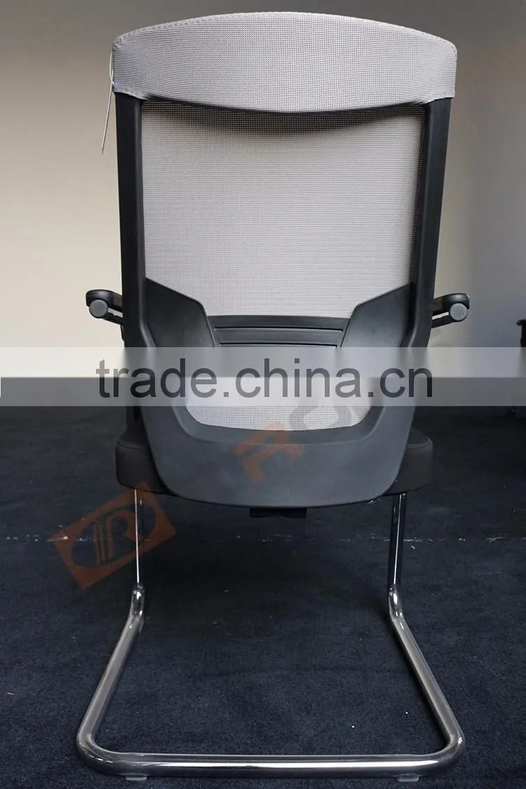 Cheap customized black mesh arched bow conference meeting room chair with electroplating bow foot frame