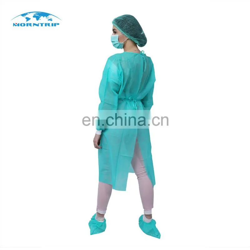 ICU Special Isolation Use Green Color Non Woven Disposable Visitor Gown