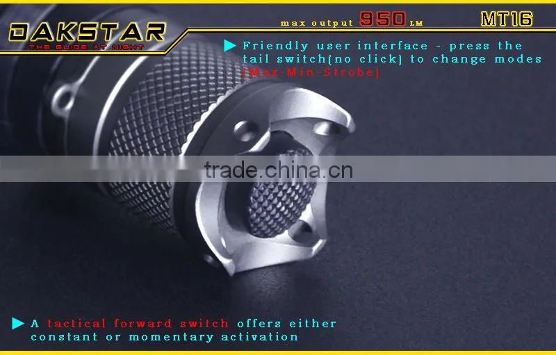 DAKSTAR MT16 XML T6 950LM 18650 High Power Tactical Aluminum LED Military Gun Mount CREE Torch
