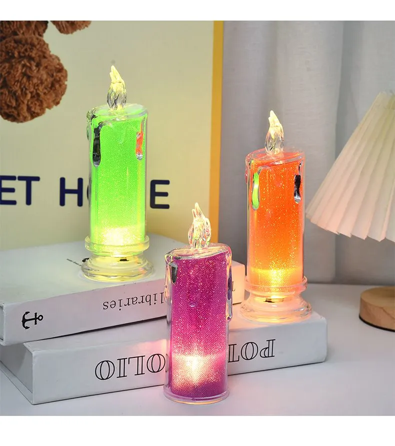 Transparent Candle Lights Twinkling Lights Bedside Restaurant Ambiance Night Lights