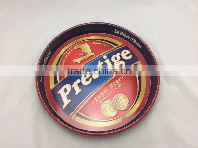 CCKT-T330 2015 popular design Barware Circle Tin food serving tray, bar tray
