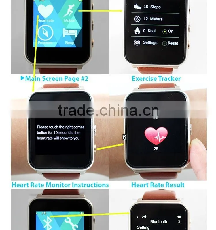 2015 fashionable portable latest wrist mobile phone smartwatch