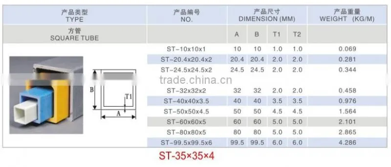 Natural Surface Treatment and Building Application FRP Fiberglass Square Tube