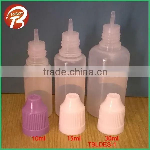 5ml 8ml 10ml 15ml 18ml 20ml 30ml plastic e liquid/juice/cigarette container with stainless steel tip and silicon cover TBLDES-6