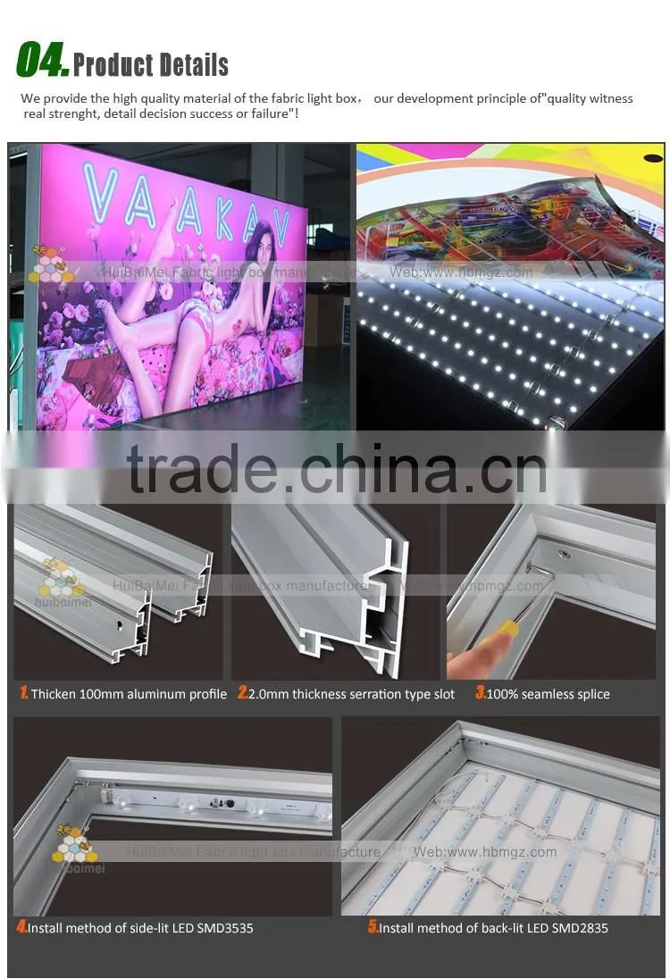 Bestsell Aluminium Textile LED Display Signboard