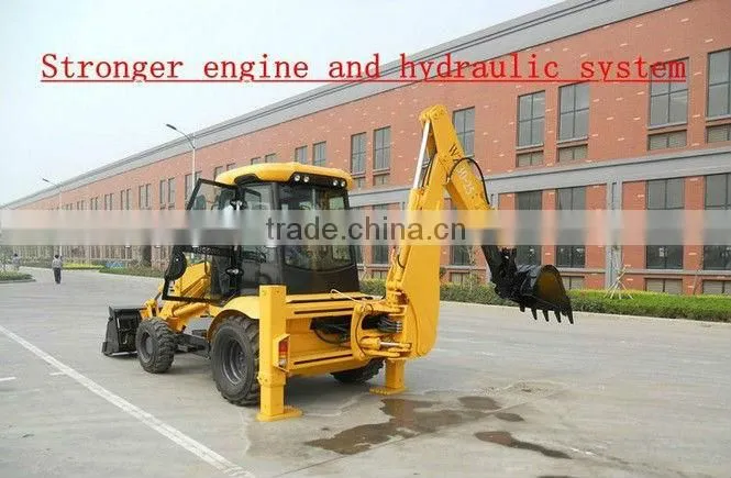 Backhoe loader with attachments CE,vertical legs