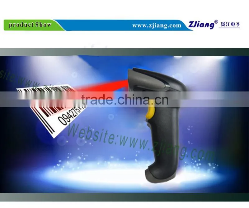 High quality QR CODE auto sensing laser hand-held barcode reader with USB connecting
