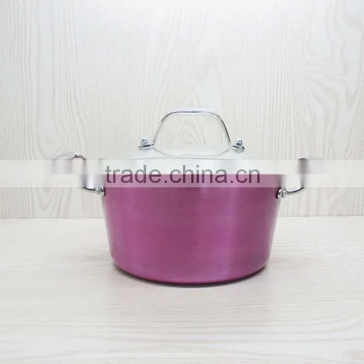 Aluminum metallic coating fry pan set cast steel handle magic pan