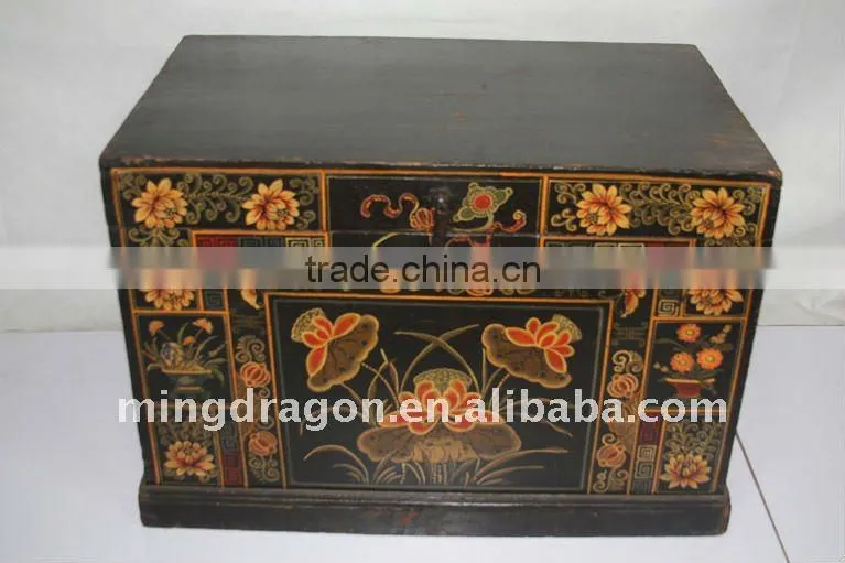 chinese antique painted wooden box/trunk