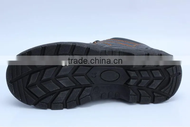 steel toe buffalo leather PU injection safety shoes model 9037