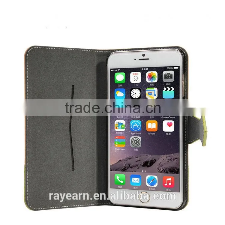 For i6 Leather mobile phone case support customized size leather case