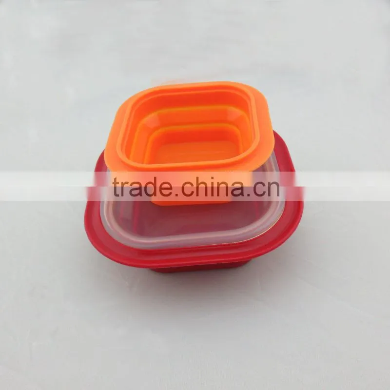 Eco-friend silicone bowl silicone kids lunch box customer logo silicone pan many colors available factory direct wholesale