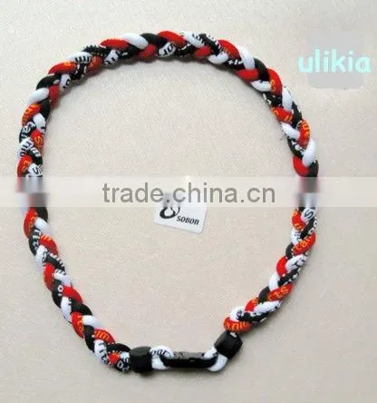 The latest design of Germanium&Titanium tri-braided necklace