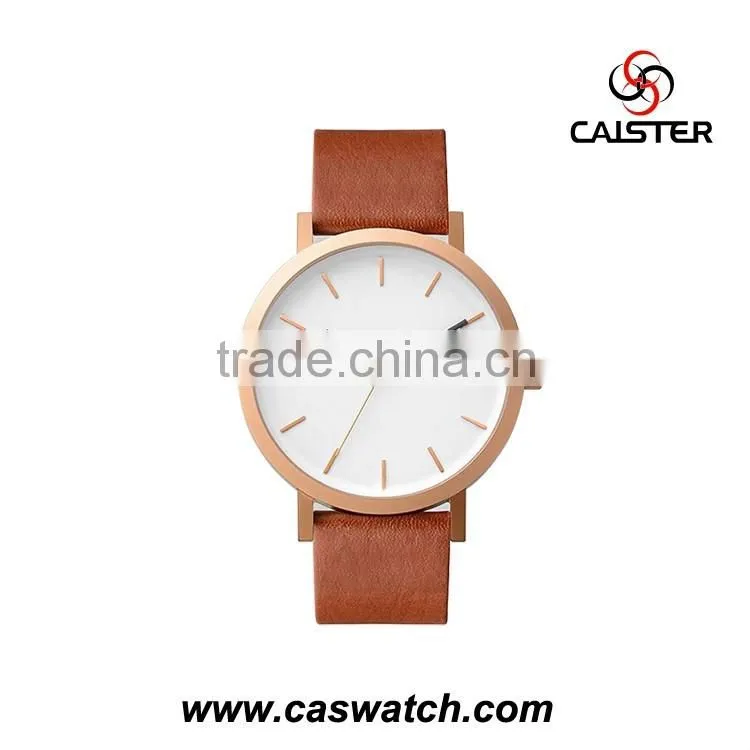 Hot fashion Minimalist stainless steel men's watch, luxury high quality leather watch, Japan movement water resistant watch