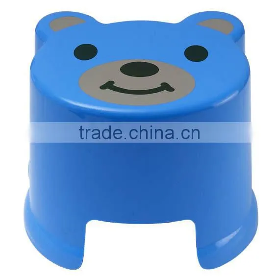 Skid-proof cute animal design cartoon stackable PP plastic stool for kids