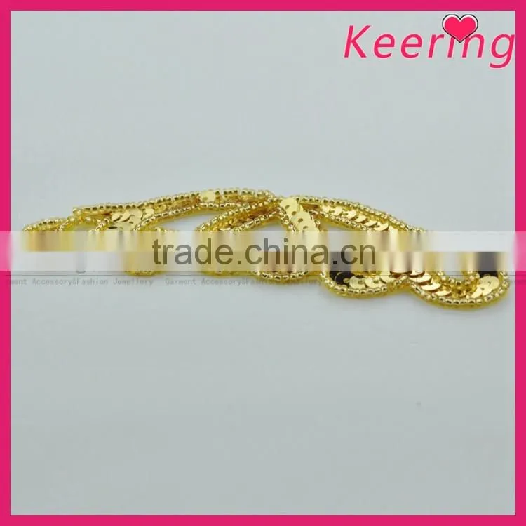 super poular dress accessories heart design beads patch WRAB-005