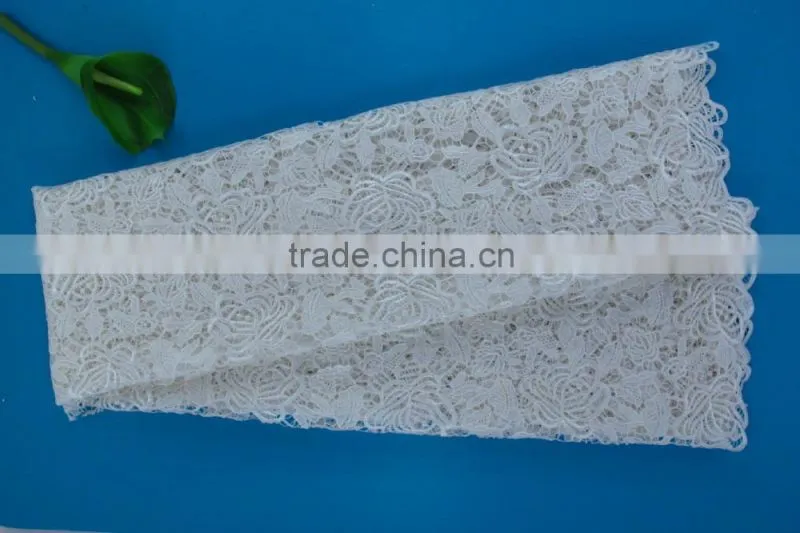 LXE007 Factory Direct Selling White lace fabric Fashion White Voile Lace white swiss polyester lace
