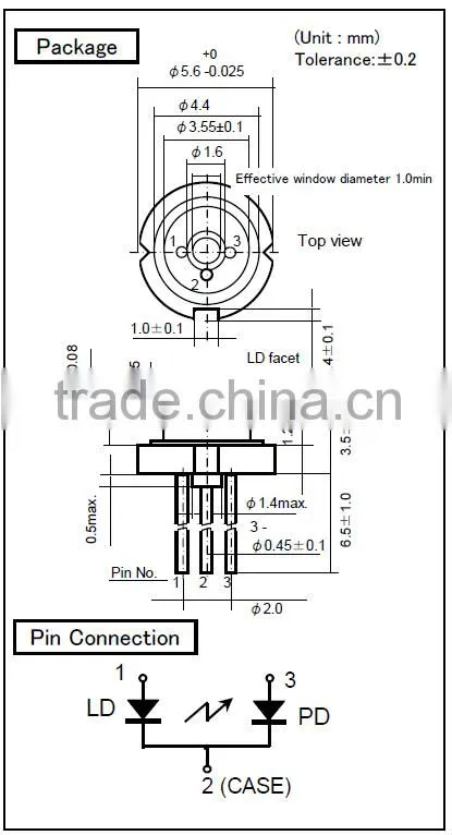 In Stock Blue Violet TO56 405nm 410nm 20mw Laser Diode SLD3134VF