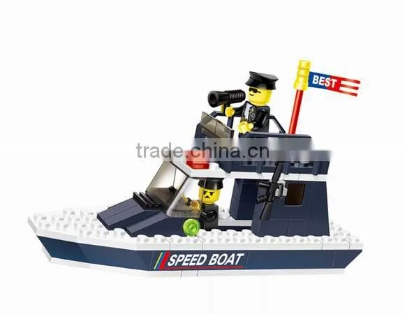 Police Petrol Boat Block Set
