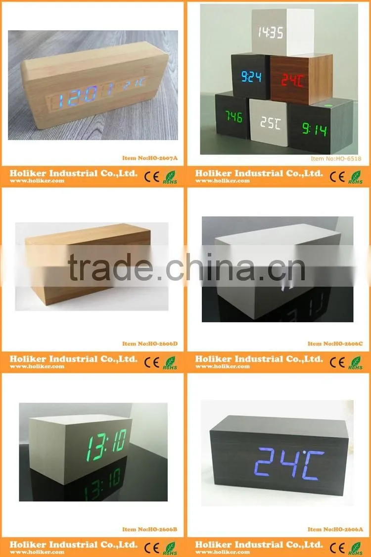 HOT digital home decor LED fashion wood clock with high quality