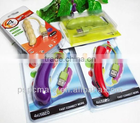Purple Haricot usb hub vegetables shape hub 4 ports