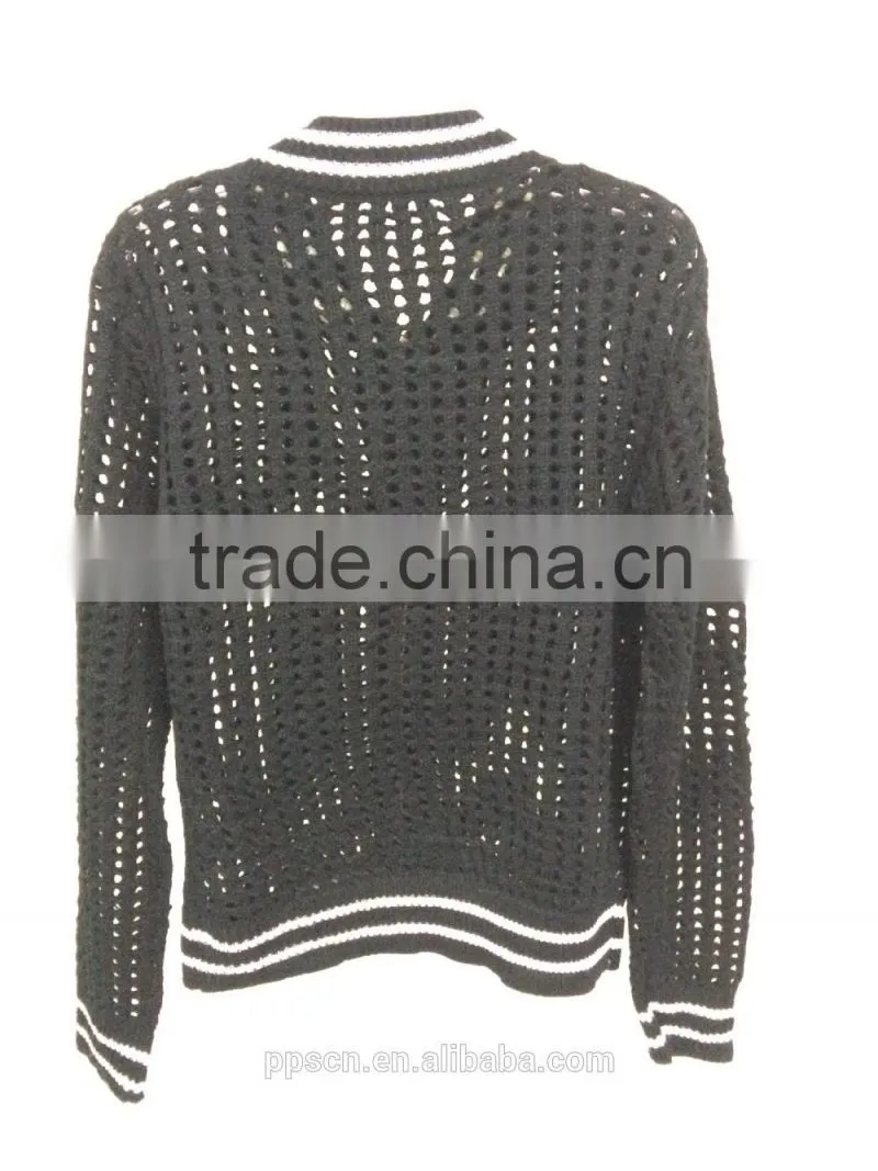 2015 CROCHET LONG SLEEVE HOLLOW CARDIGAN,WOMEN KNIT SWEATER