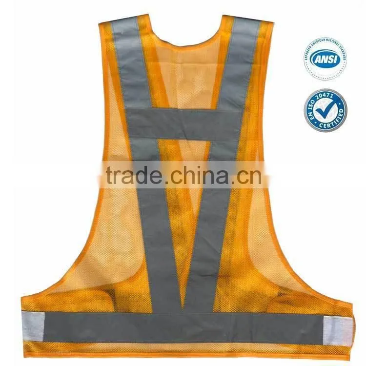 Mesh safety vest with grey reflective tape