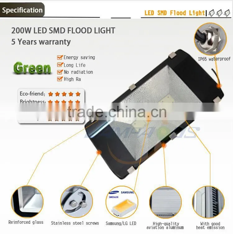 Cheap price cree SMD Lights 5 years warranty IP65 outdoor high power 180w led flood light