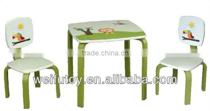 F0262+F0263 Wooden Kids Table and Chairs
