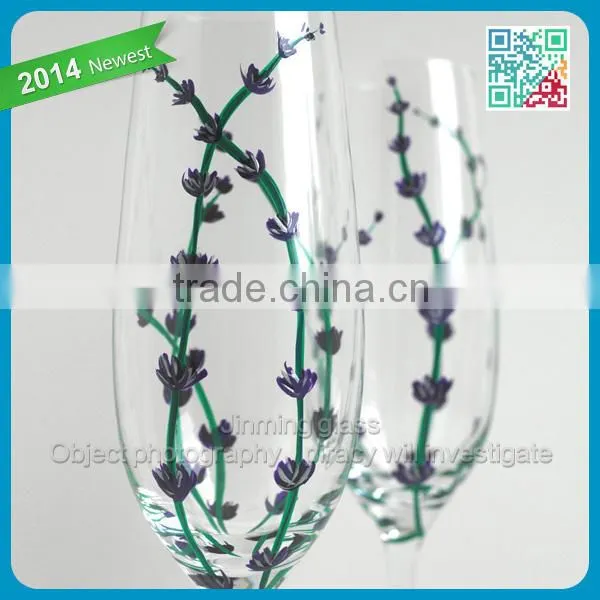 Lavender Toasting Flutes wine glass Set of 2 Personalized Purple Green and Silver Champagne Wedding Flutes