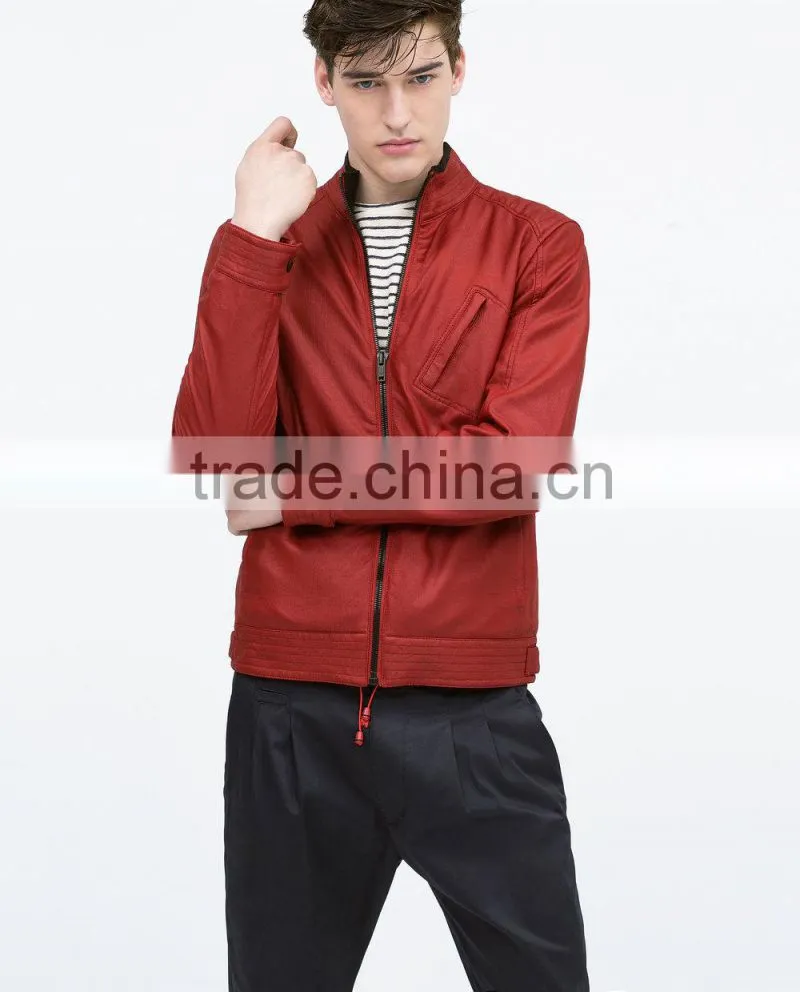 Men's Leather Jackets Red pu leather jacket