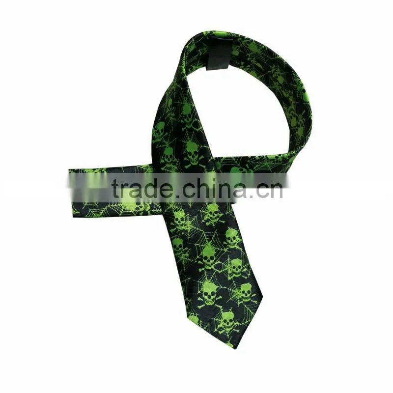 Fashion Skull Printed Skinny Tie/gravatas skinny tie