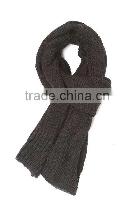 crochet hand knit acrylic scarf