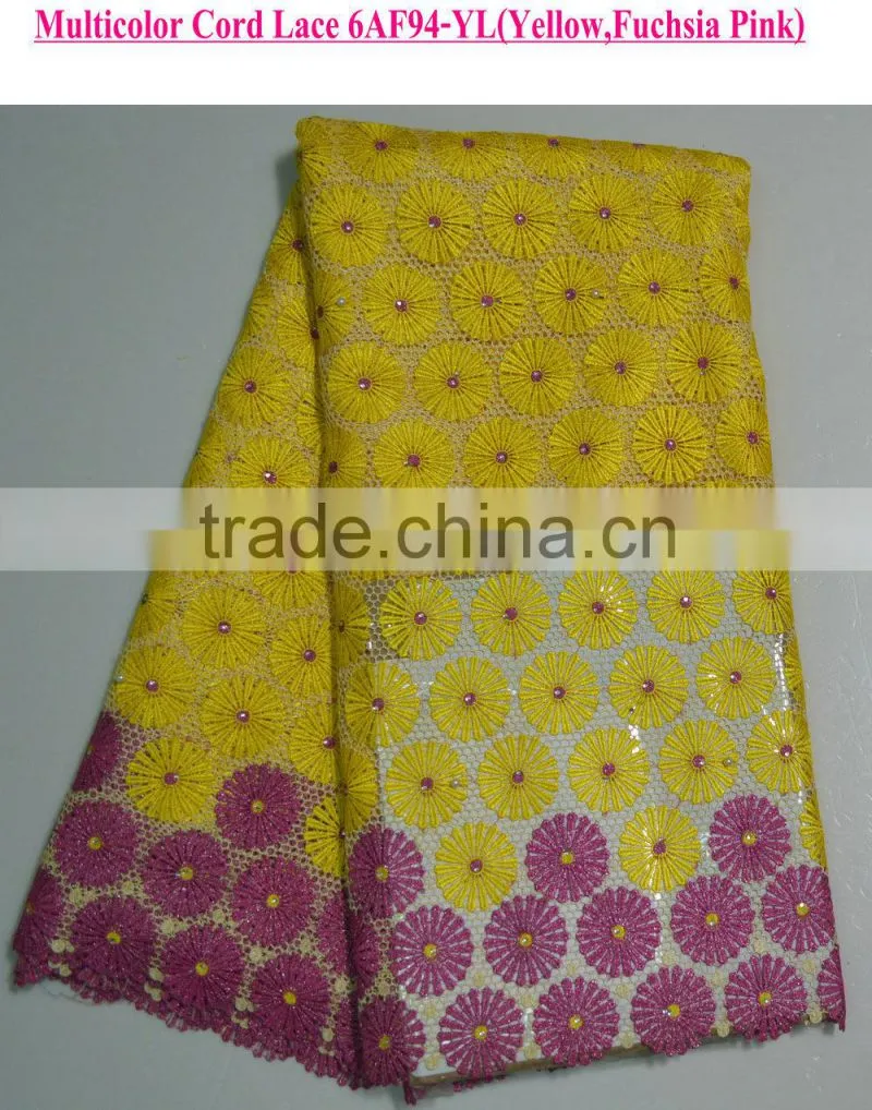 High quality guipure cord lace in fabric chemical african lace fabric africa dry lace dress
