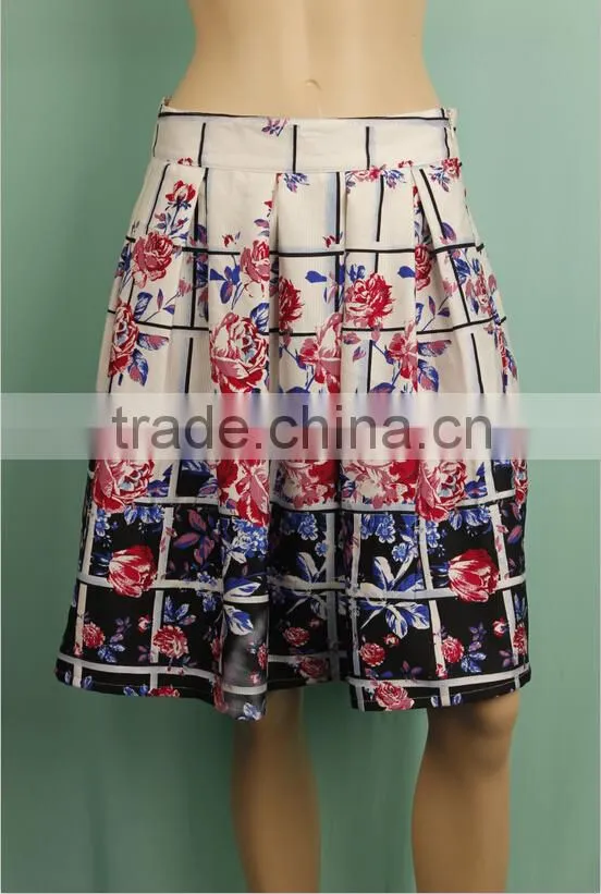 2016 S/S High quality wholesale long digital printed floral skirts