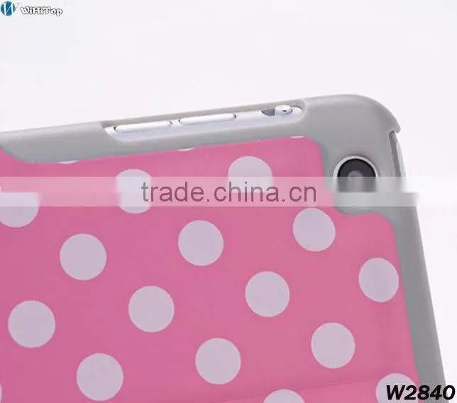 High Quality Cute Look Polka Dots Leather Stand Case with Wake-up & Sleep Function,Polka Dots Case for iPad Mini 7.9' Mix Colors