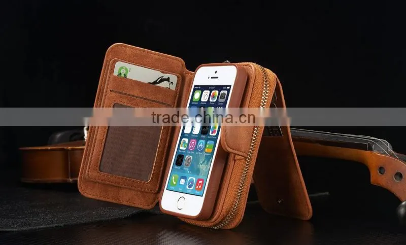 Factory supply attractive flip wallet case for iphone 5se