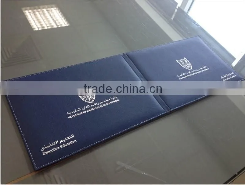 High Quality A4 Leather Diploma Holder, Certificate Folder with Leather Cover