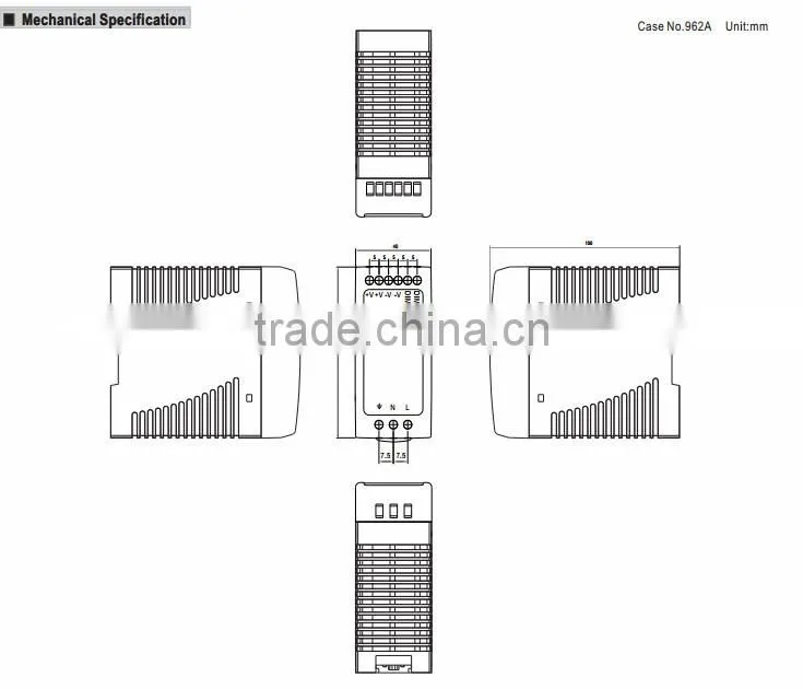 Mean well DRA-40-12 40w 12v power supply 12v 40w industrial power supply
