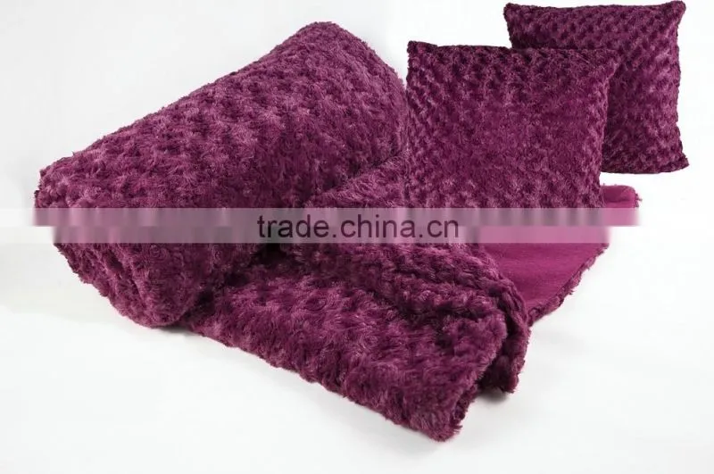 100% polyester soft purple cheap pv fleece gifts Promotional Blanket