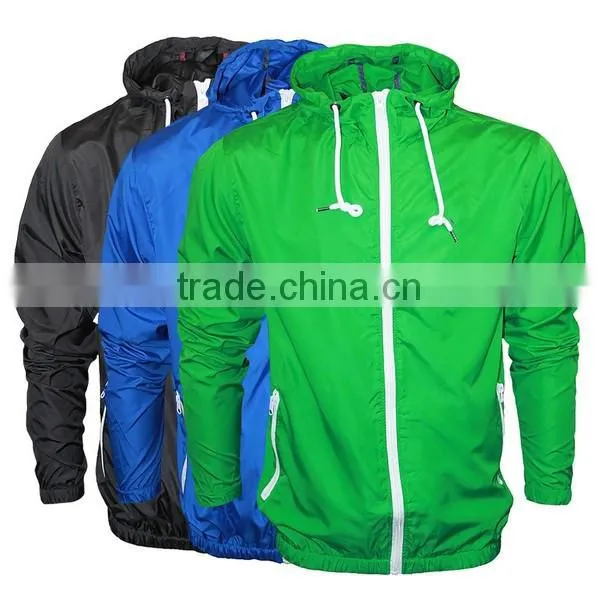 2015 adult lightweight packable hooded rain jacket wind jacket