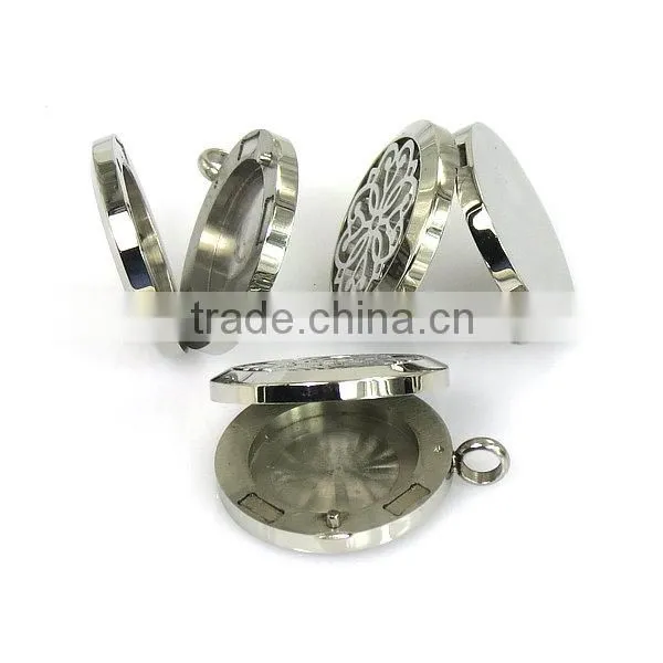 Stainless steel perfume locket aromatherapy essential oil diffuser necklace