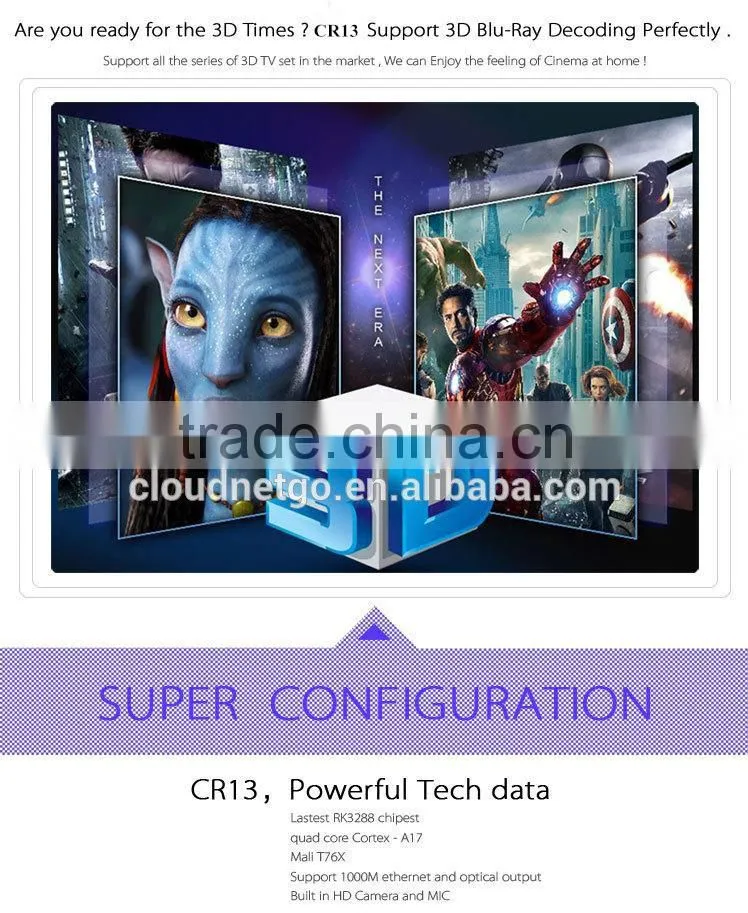 Cloudnetgo live tv apk marshmallow tv box support 4k wit RK3228 chip modi android tv box